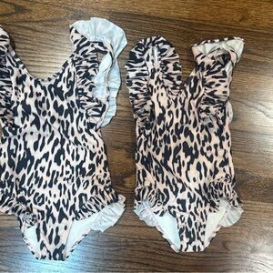 Lola + The Boys - NWOT Leopard Print Kids One Piece Swimsuits - Sizes 2 and 6